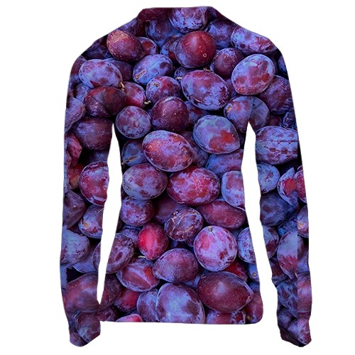 Жіночий 3D лонгслів Слива (вид ззаду)