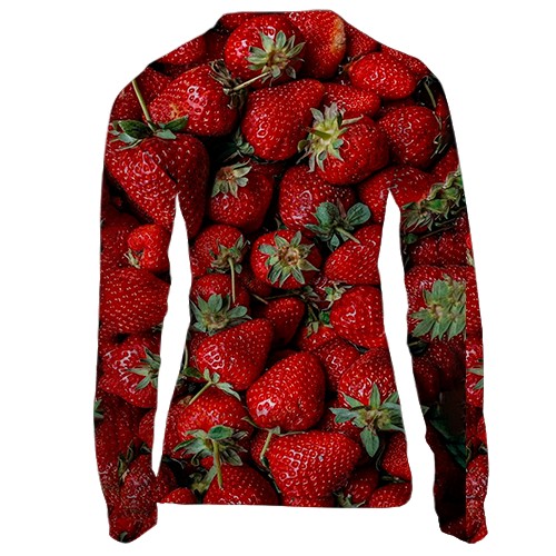 Женский 3D лонгслив Клубника (вид сзади)