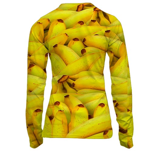 Жіночий 3D лонгслів Банани (вид ззаду)