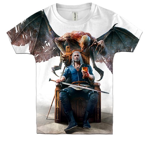 Детская 3D футболка The Witcher 3 Blood and Wine (вид спереди)