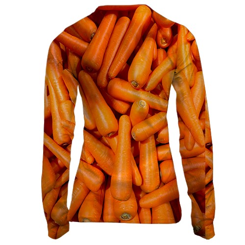 Женский 3D лонгслив Морковь (вид сзади)