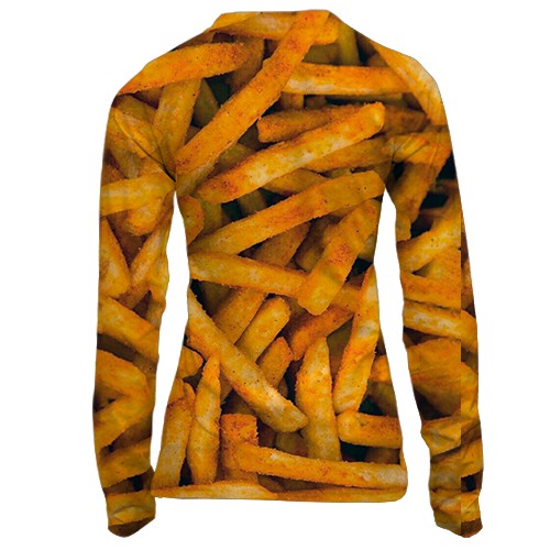 Женский 3D лонгслив Картошка Фри (вид сзади)