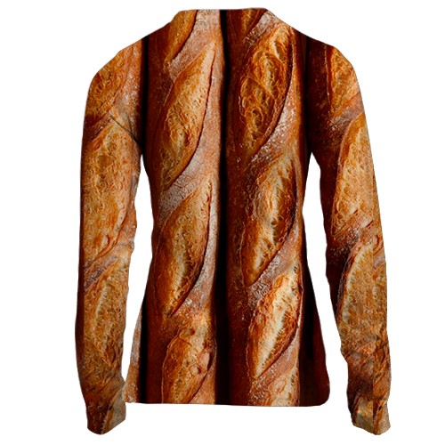 Жіночий 3D лонгслів Багети (вид ззаду)