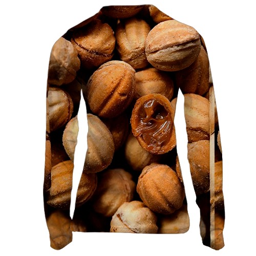 Жіночий 3D лонгслів Горіхи (вид ззаду)