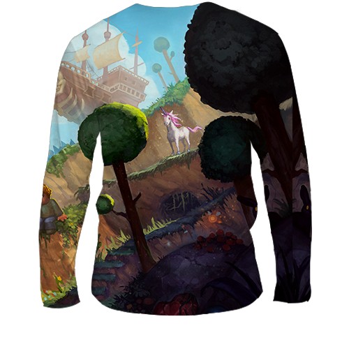 Чоловічий 3D лонгслів Terraria - World art (вид ззаду)