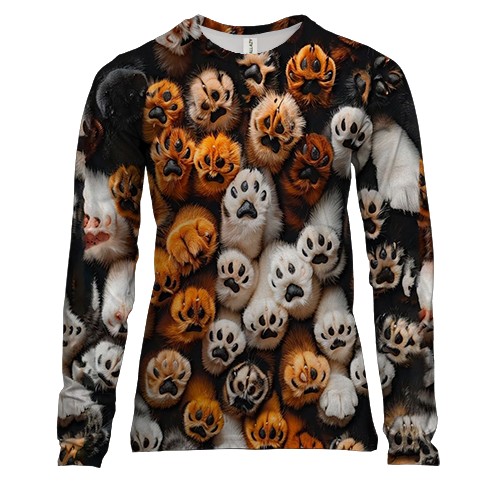 Жіночий 3D лонгслів Лапки (вид спереду)