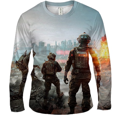 Чоловічий 3D лонгслів Battlefield 6 (вид спереду)