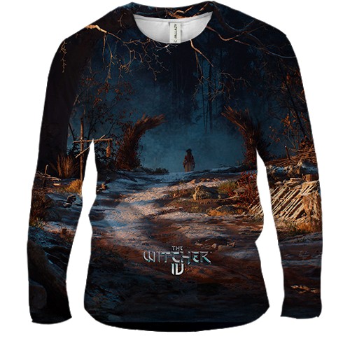 Чоловічий 3D лонгслів The Witcher IV Scenery (вид спереду)