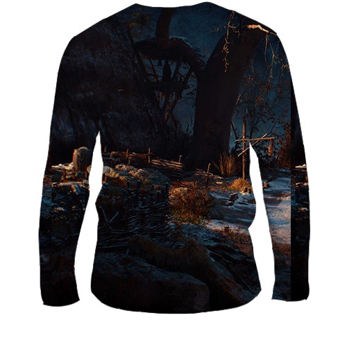 Чоловічий 3D лонгслів The Witcher IV Scenery (вид ззаду)