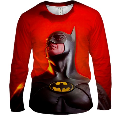Мужской 3D лонгслив Batman red (вид спереди)