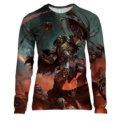 Жіночий 3D лонгслів DOOM "The Dark Ages" (вид спереду)