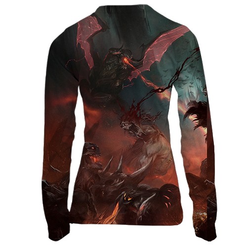 Жіночий 3D лонгслів DOOM "The Dark Ages" (вид ззаду)