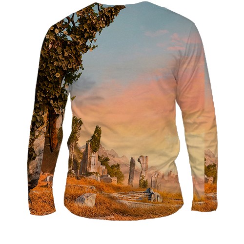 Чоловічий 3D лонгслів TESO Worm Cult (вид ззаду)