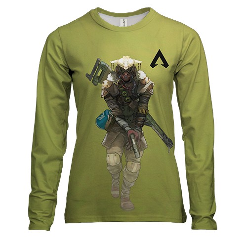 Жіночий 3D лонгслів Бладхаунд - Apex Legends (вид спереду)