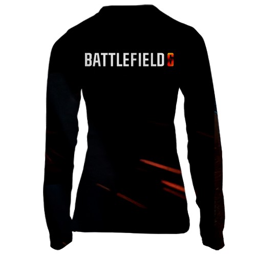 Женский 3D лонгслив Battlefield 6 Ночная операция (вид сзади)