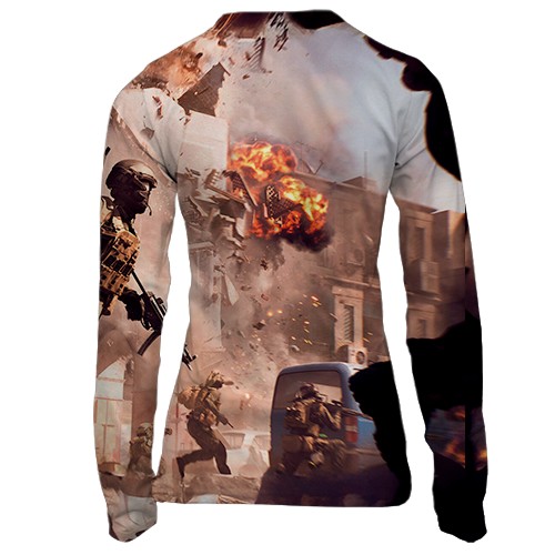 Женский 3D лонгслив Battlefield 6 Взрывы (вид сзади)