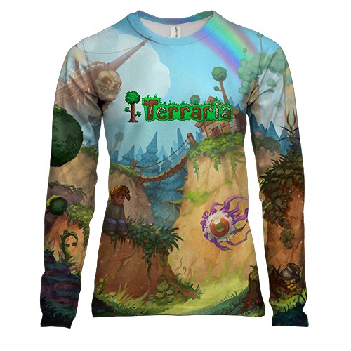 Жіночий 3D лонгслів Terraria - World art (вид спереду)