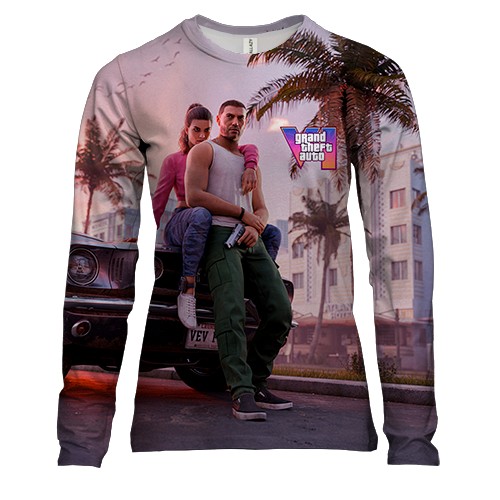 Жіночий 3D лонгслів GTA VI Miami (вид спереду)