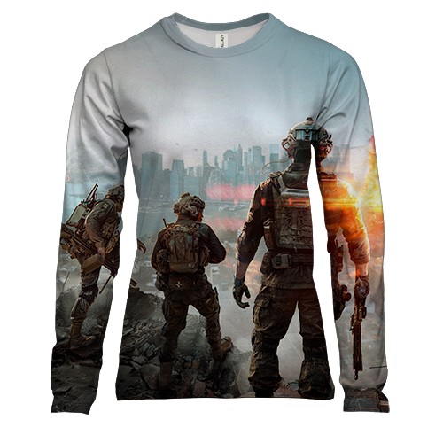 Женский 3D лонгслив Battlefield 6 (вид спереди)