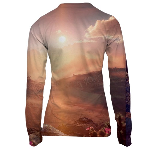 Женский 3D лонгслив Horizon - Forbidden West (вид сзади)