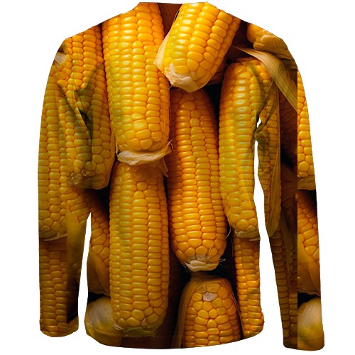 Детский 3D лонгслив Кукуруза, качаны (вид сзади)