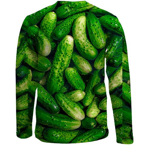 Детский 3D лонгслив Огурцы (вид сзади)