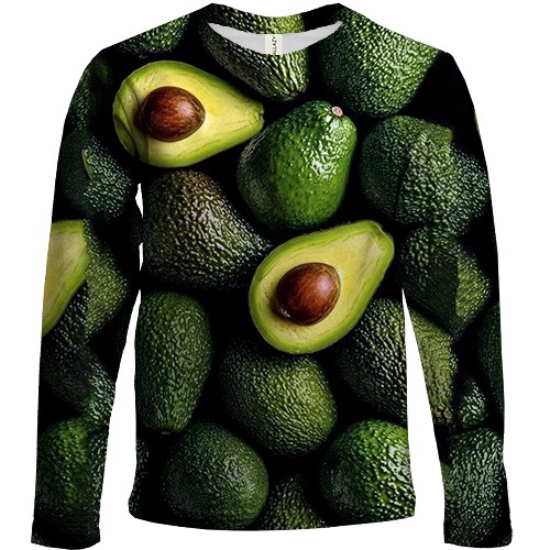 Дитячий 3D лонгслів Авокадо (вид спереду)