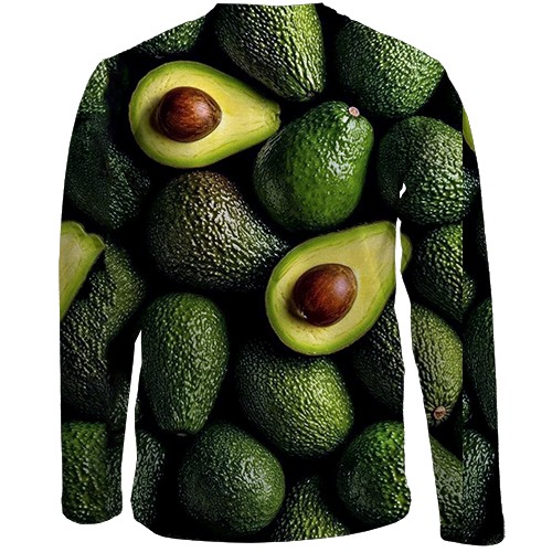 Дитячий 3D лонгслів Авокадо (вид ззаду)