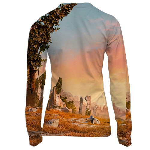 Жіночий 3D лонгслів TESO Worm Cult (вид ззаду)