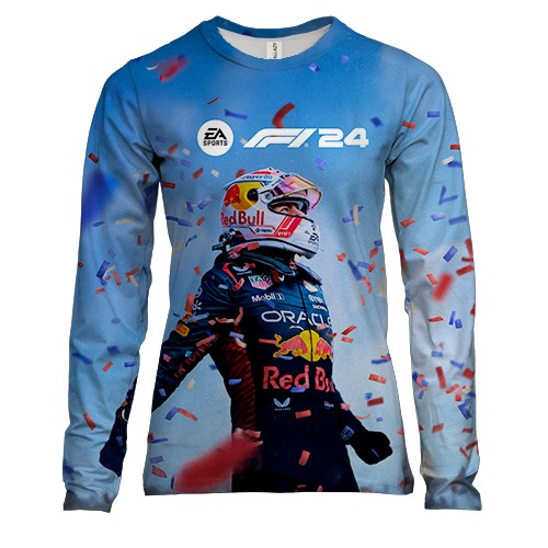 Жіночий 3D лонгслів F1 2024 Max Verstappen (вид спереду)