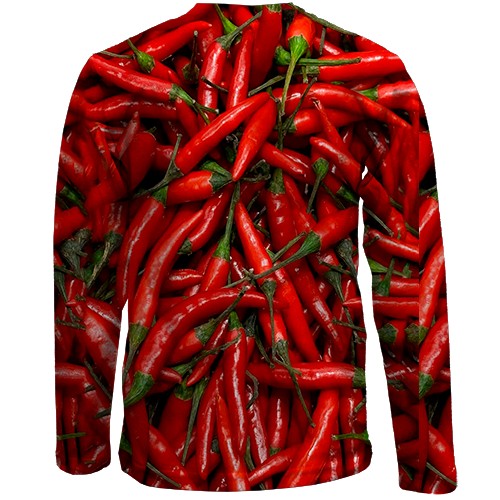Дитячий 3D лонгслів Перець Чилі (вид ззаду)