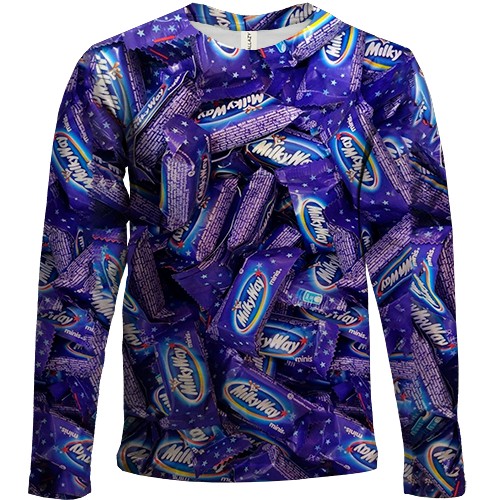 Дитячий 3D лонгслів "MilkyWay" цукерка (вид спереду)