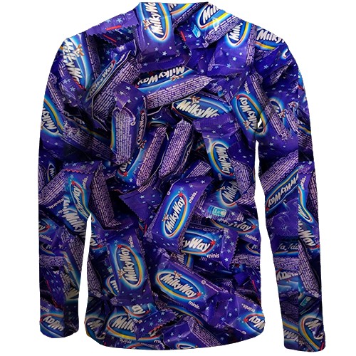 Дитячий 3D лонгслів "MilkyWay" цукерка (вид ззаду)