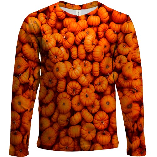 Дитячий 3D лонгслів Гарбузи (вид спереду)