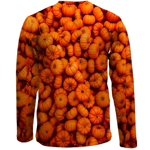 Дитячий 3D лонгслів Гарбузи (вид ззаду)