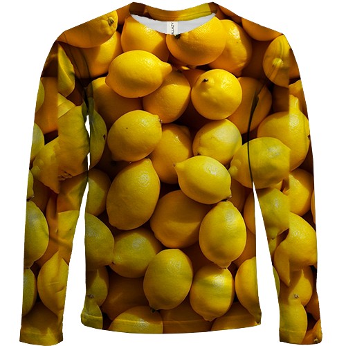 Дитячий 3D лонгслів Лимон (вид спереду)