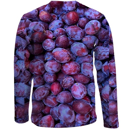 Детский 3D лонгслив Слива (вид сзади)