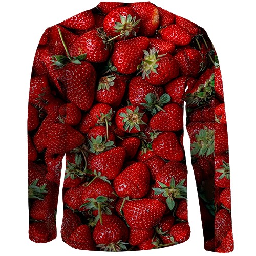 Детский 3D лонгслив Клубника (вид сзади)