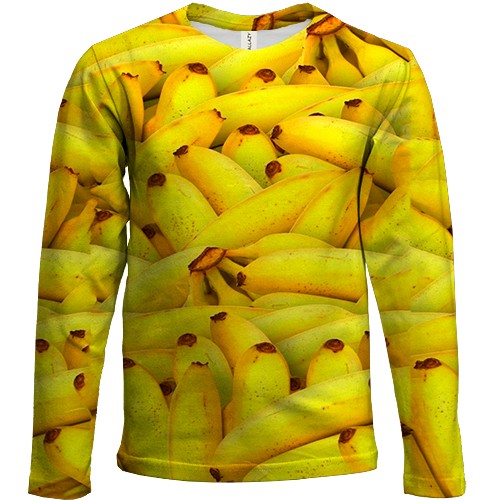 Детский 3D лонгслив Бананы (вид спереди)