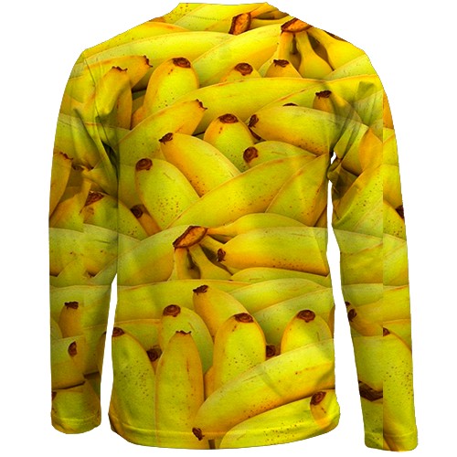 Детский 3D лонгслив Бананы (вид сзади)