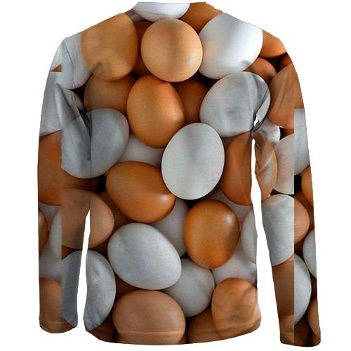 Детский 3D лонгслив Яйца куринные (вид сзади)