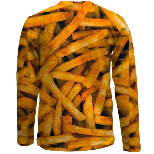 Детский 3D лонгслив Картошка Фри (вид сзади)