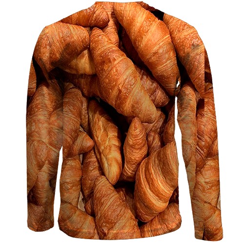 Детский 3D лонгслив Круассаны (вид сзади)