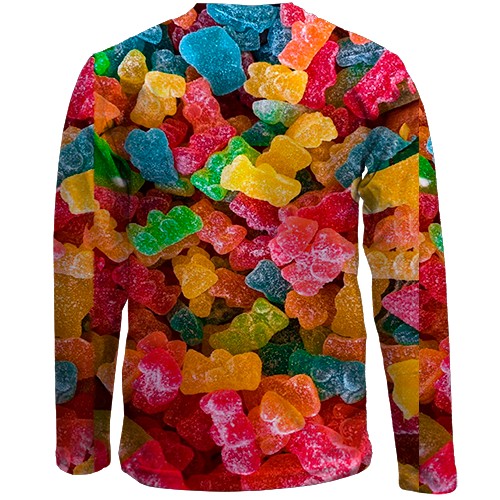 Детский 3D лонгслив Желейные мишки (вид сзади)