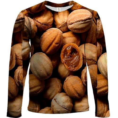 Детский 3D лонгслив Орехи (вид спереди)