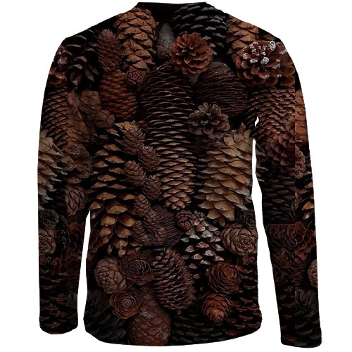 Дитячий 3D лонгслів Ялинові шишки (вид ззаду)