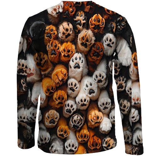 Детский 3D лонгслив Лапки (вид сзади)