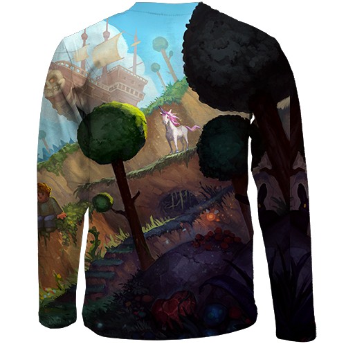 Дитячий 3D лонгслів Terraria - World art (вид ззаду)