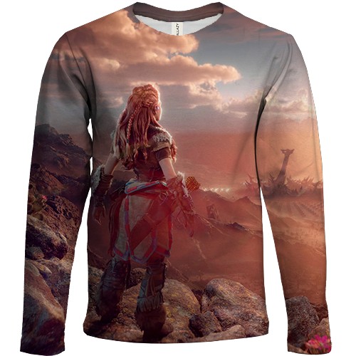 Дитячий 3D лонгслів Horizon - Forbidden West (вид спереду)