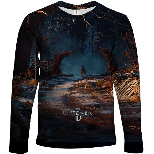 Дитячий 3D лонгслів The Witcher IV Scenery (вид спереду)